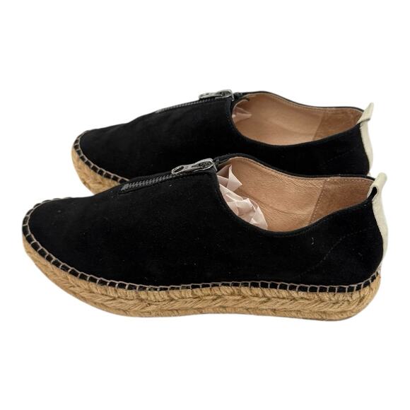 Eric Michaels Serena Espadrille Shoes Black Nubuck Sz US 5.5/6 EU 36 Leather EUC - Picture 5 of 10